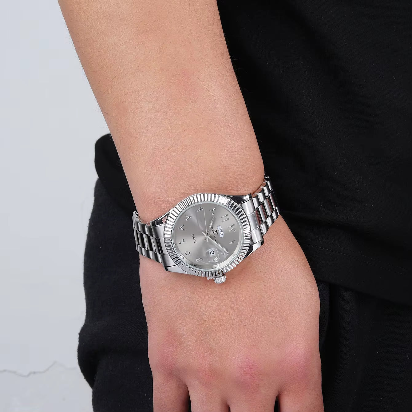 Quartz Watch ✦ Silver Arabic Dial