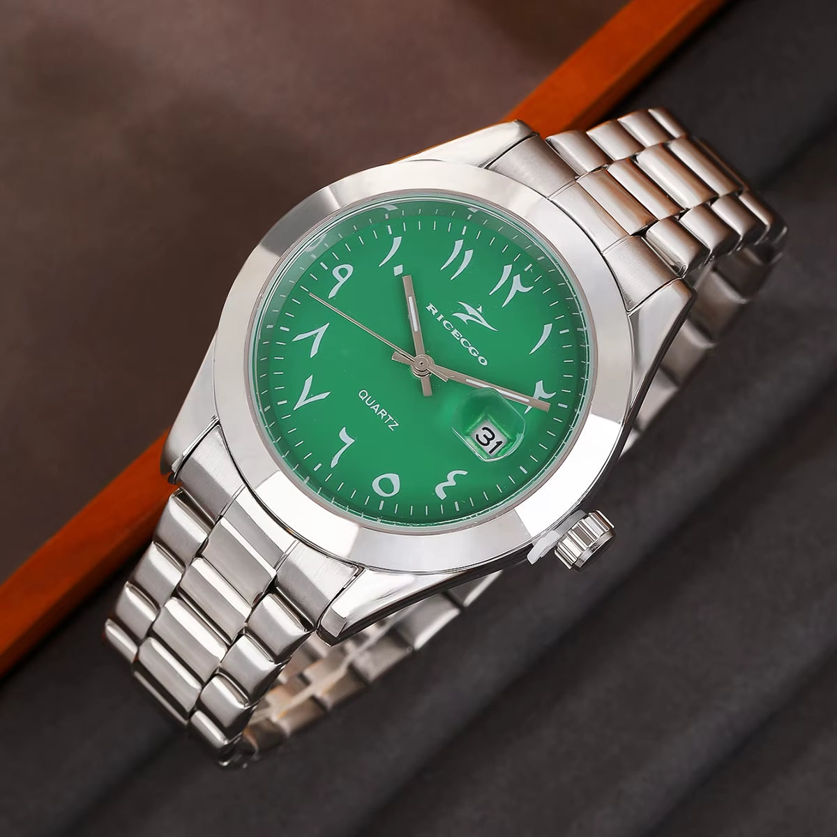 Quartz Watch ✦ Dark Green Arabic Dial