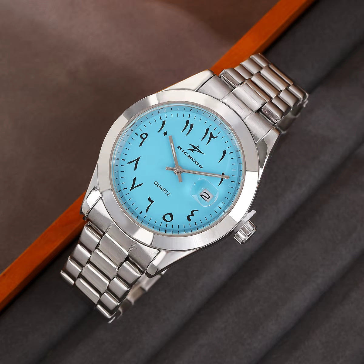 Quartz Watch ✦ Light Blue Arabic Dial