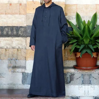 Navy Blue Traditional Thobe ✦ S-5XL