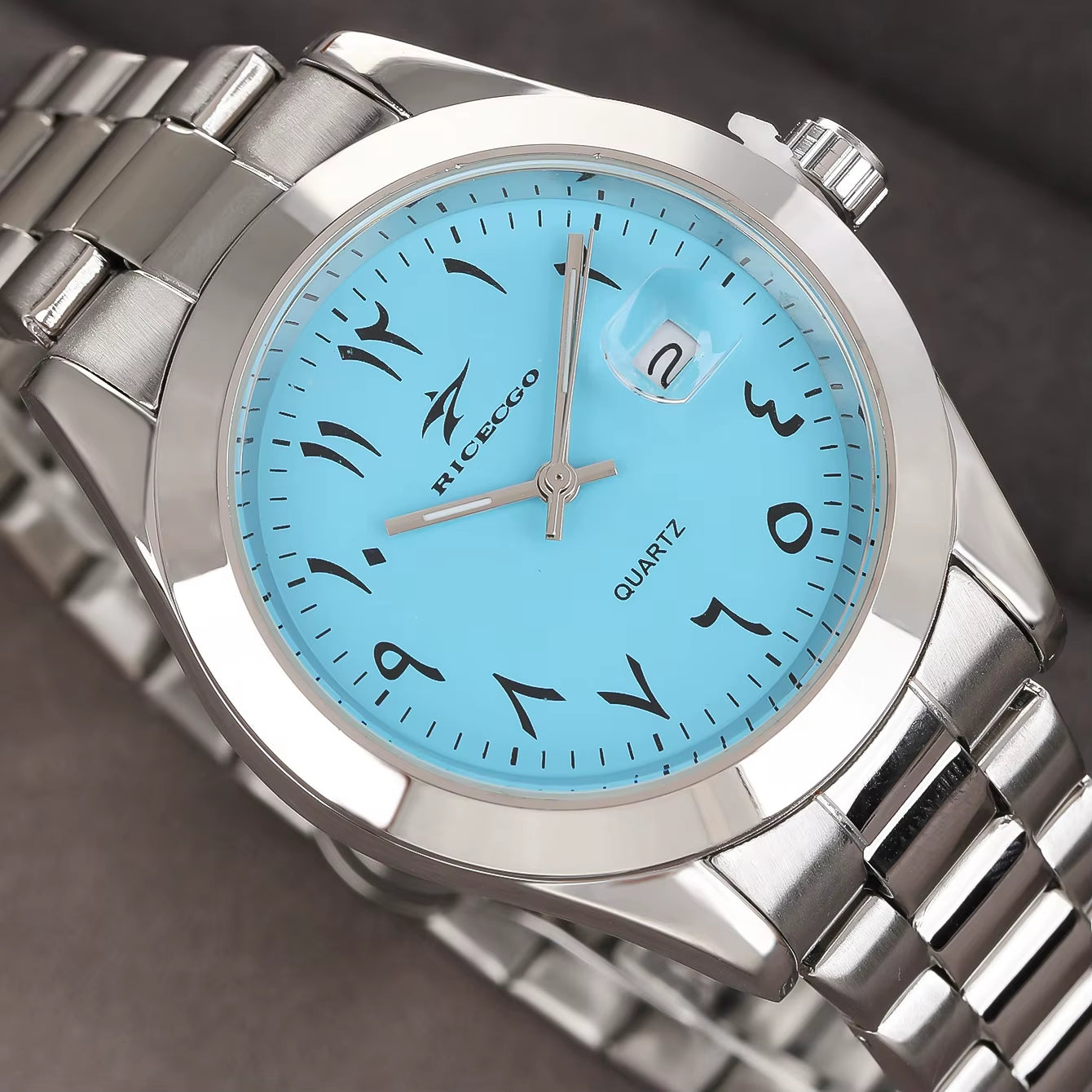 Quartz Watch ✦ Light Blue Arabic Dial