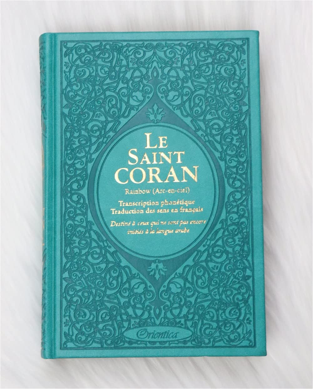 Le Saint Coran (Français/Arabe)  ✦ Couverture Cuir Turquoise Doré