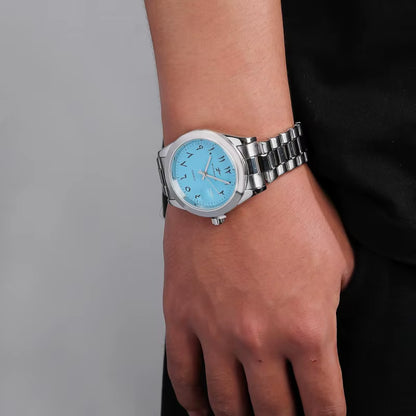 Quartz Watch ✦ Light Blue Arabic Dial