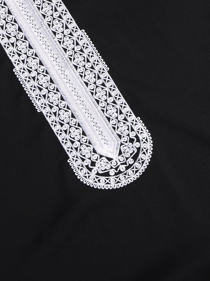 Black and White Embroidered Gandoura ✦ S-XXL