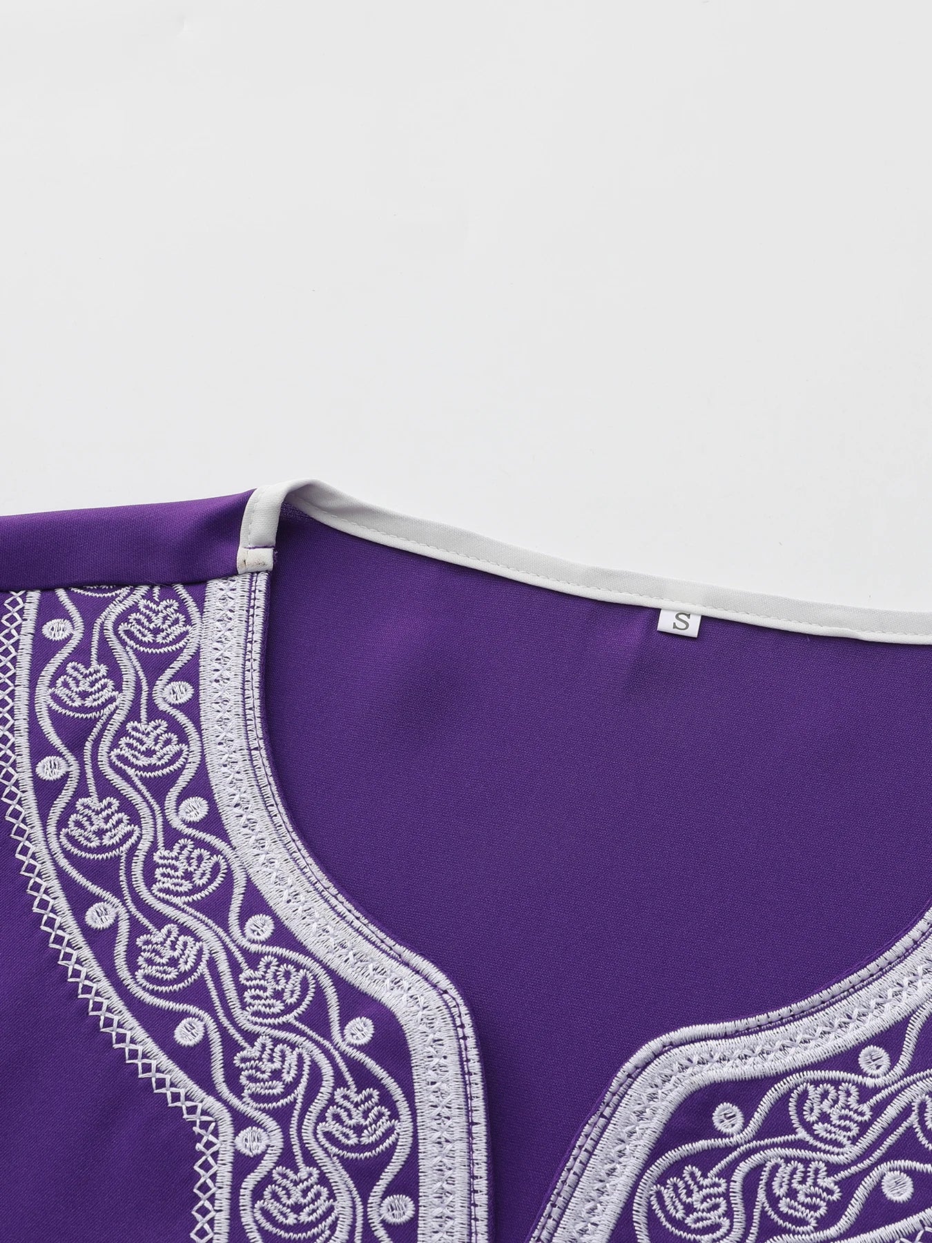 Purple Embroidered Gendoura ✦ S-XXL