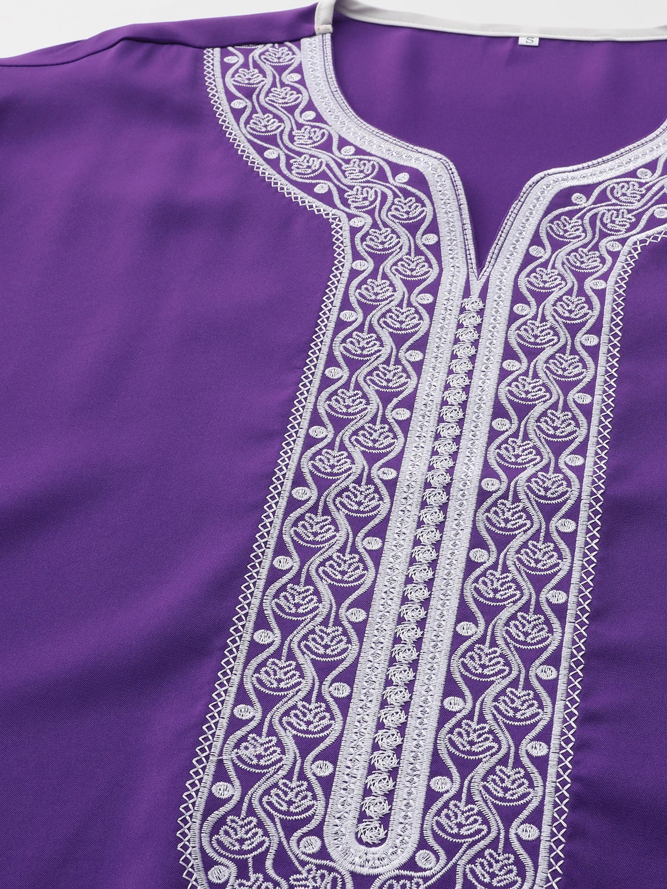 Purple Embroidered Gendoura ✦ S-XXL