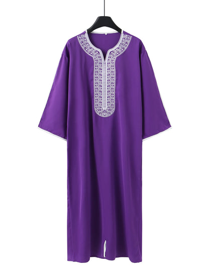 Purple Embroidered Gendoura ✦ S-XXL