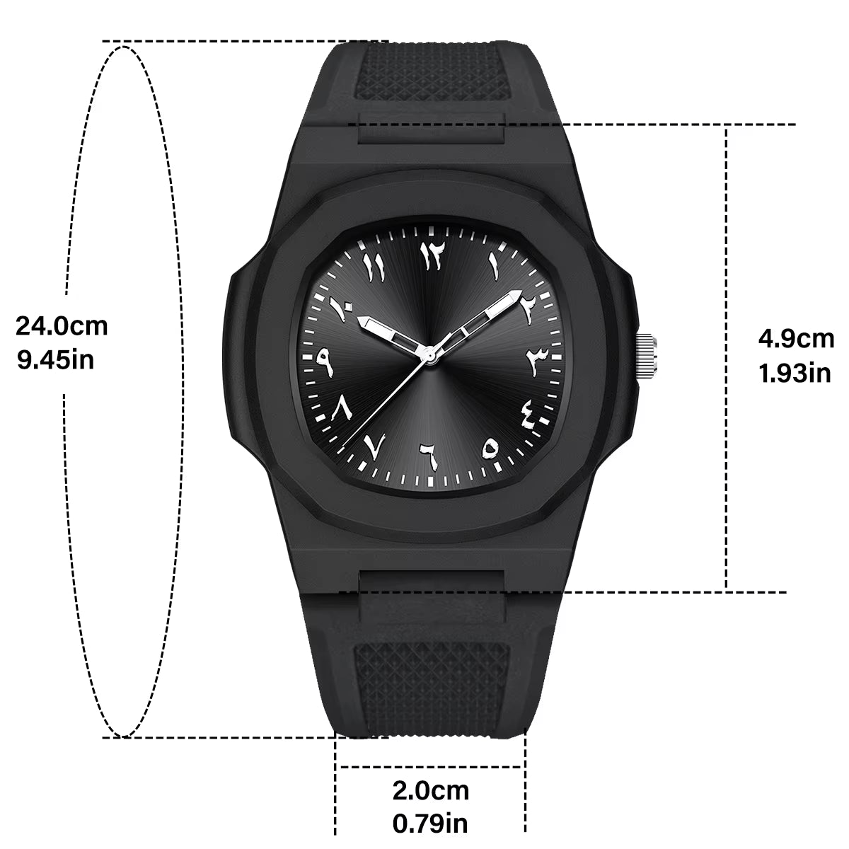 Switchable Watch ✦ Black Arabic Dial