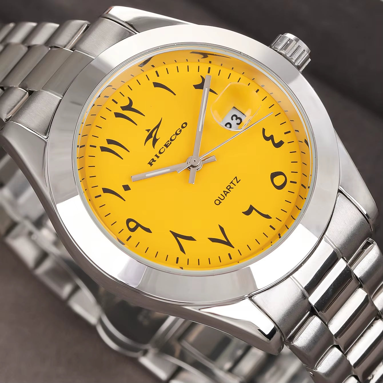 Quartz Watch ✦ Yellow Arabic Dial